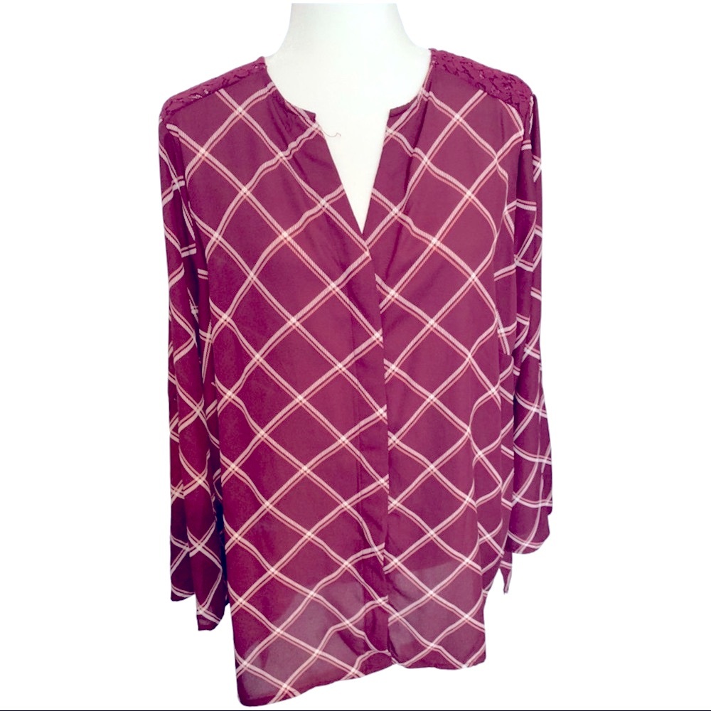 Blouse - Burgundy Size 14W